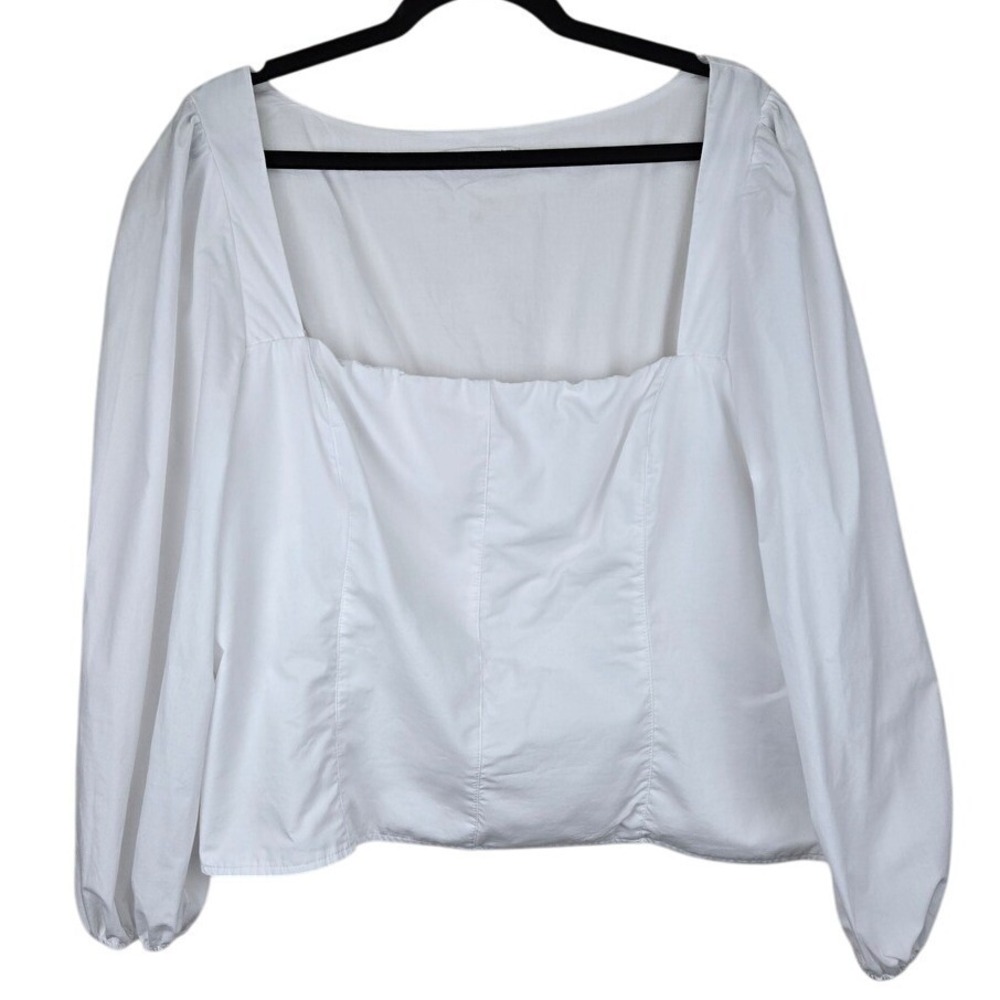 Abercrombie & Fitch Women Cropped Shirt Size XL Beach Bohemian Cottagecore Smock